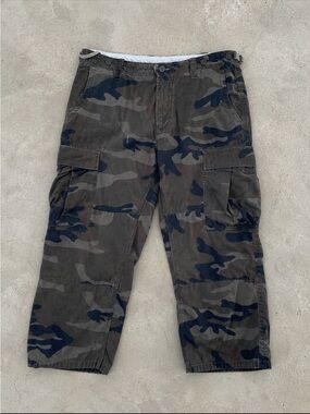 Y2K Gap 1969 Camo Cargo Pants 38x28 Baggy Utility Military Grunge Streetwear
